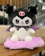 Plaid Bébé avec peluche Kuromi et Melody 45cm- – Image 2